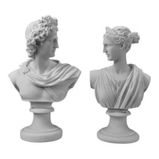 A classical depiction of Apollo, the Greek god and twin of Artemis.