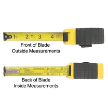 Two measuring tapes showing one length longer than the other.