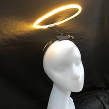 An angel depicted with a luminous ring around the head.