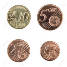 Euro cent coins shown together.