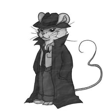 A rat portrayed as an informer in a noir-style scene.
