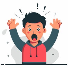A surprised person making a mild exclamation.