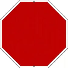 A red, eight-sided stop sign.