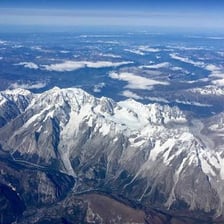 Mont Blanc rising above the Alps