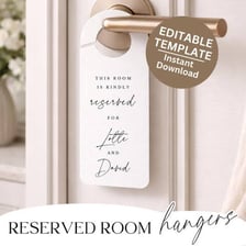 A reserved sign indicating that a hotel room or space is already claimed