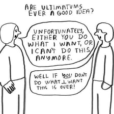 A simple illustration representing an ultimatum