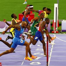 Athletes competing in a race