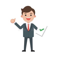 A manager signaling approval of a document