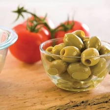 Green olives showing the olive color