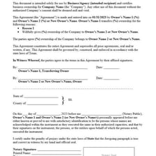 Documents representing the formal transfer of ownership