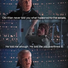 A person emphatically rejecting a statement
