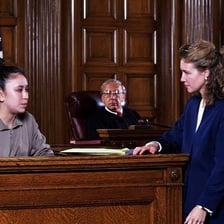 A lawyer reviewing documents for a legal case