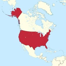 A map showing the United States within North America.