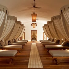 A serene spa area inside a luxury hotel.