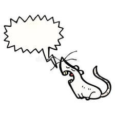 Illustration of a mouse with a small sound indication.