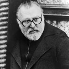 A portrait of film director Sergio Leone.