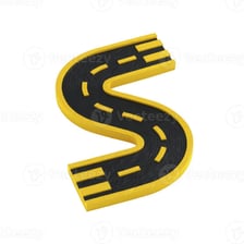 A winding road shaped like the letter S