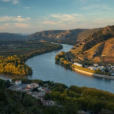 The Rhône River flowing through the Provence region of France