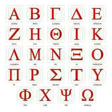 A Greek alphabet chart showing theta immediately before iota.