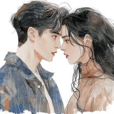 A couple conveying romantic attraction