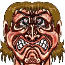 An angry person with a tense, upset expression