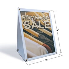 A colorful storefront advertisement using an “-orama” promotional suffix
