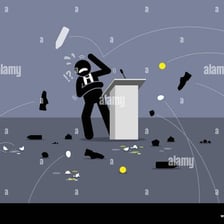Person captured while throwing an object with force