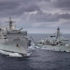 A group of ships traveling together at sea