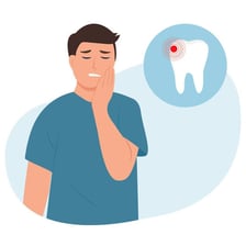 An illustration depicting pain in a tooth