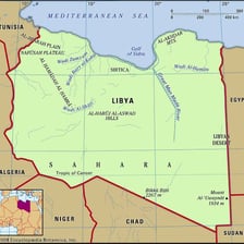 A map showing the Gulf of Sidra along Libya’s Mediterranean coast.