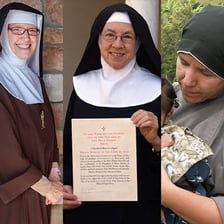 A Catholic nun wearing a traditional religious habit