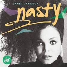 Janet Jackson performing in imagery associated with her song Nasty