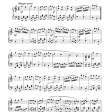 A piece of sheet music bearing the tempo marking “Allegro assai.”