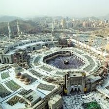 The Great Mosque of Mecca surrounding the Kaaba.