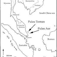Map highlighting the Malay Peninsula in Southeast Asia
