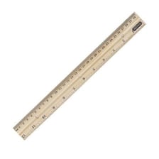 A straight ruler marked with measurement units.