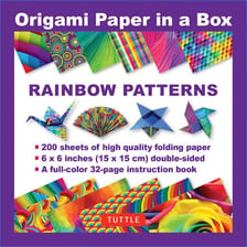 Colorful sheets of paper used for origami folding