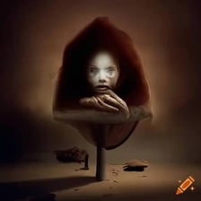 A surreal scene featuring an unusually bizarre object