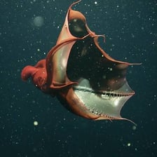 A vampire squid in its deep-ocean habitat