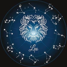 Illustration of the Leo zodiac symbol.