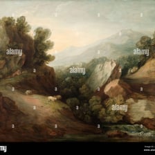 A small sheltered valley surrounded by wooded hills.