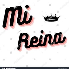 A Spanish-language display using the word “reina” for queen