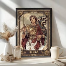 Classical artwork depicting Pluto, the Roman god of the underworld