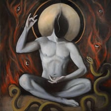 A spiritual illustration representing the Hindu concept of the inner self