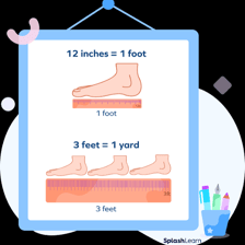 A yardstick showing that one yard contains three feet.