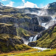 A steep-sided fjord along Iceland's coastline