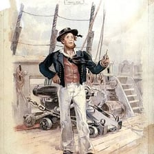 A boatswain supervising work on a ship’s deck
