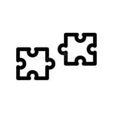 Two objects positioned separately from each other