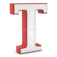 A large capital letter T displayed by itself.