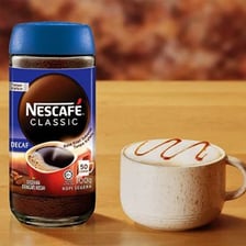 A latte made with decaffeinated coffee